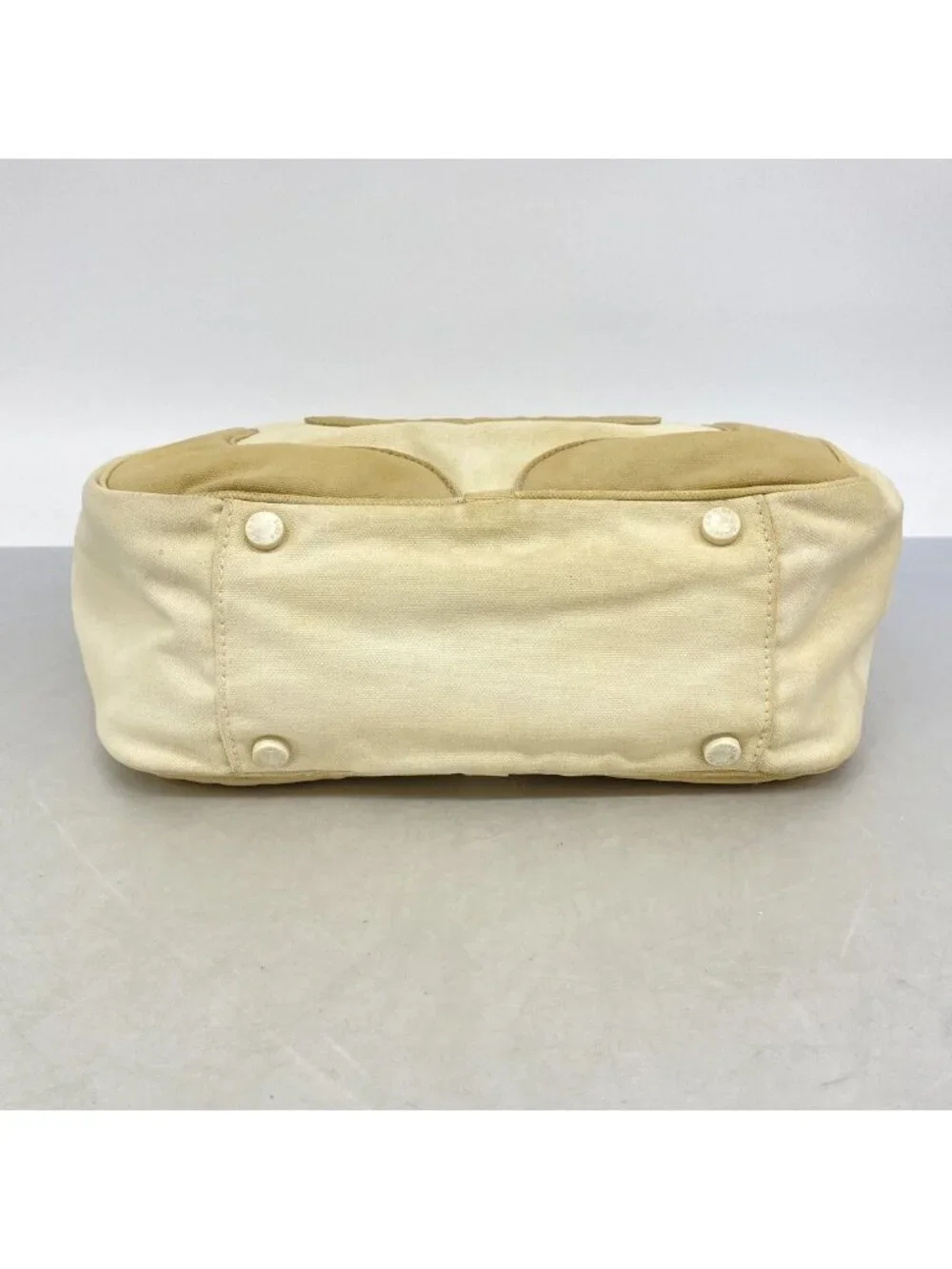 Chanel Tote Marshmallow Canvas White Beige Gold